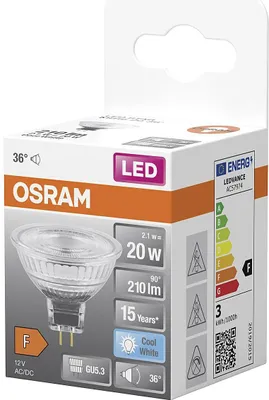 Produktbild von Osram 4058075796775, 2,6 W, 80 W, GU5.3, 210 lm, 15000 h, Kaltweiße