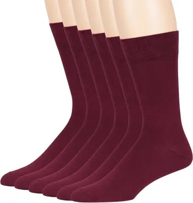 Produktbild von 6 Paar Livoni Bambus Socken Herren - Größe 40–44 - Bordeaux – Nahtlose Socken