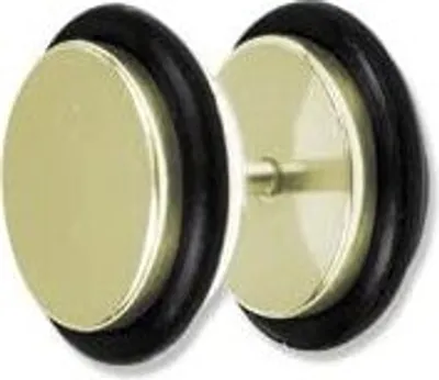 Produktbild von Ohrstecker Ear Fake Plug Stahl 316L Goldfarbe Gummiring BZ-HRMU-10mm Ohrpiercing