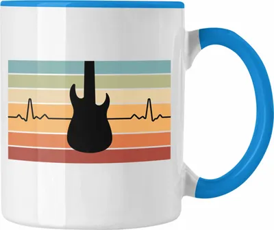 Produktbild von Trendation - Gitarrenspieler Geschenk Tasse Männer Frauen Gitarre Geschenkidee Gitarristen Gitarrist Geschenke (Blau)