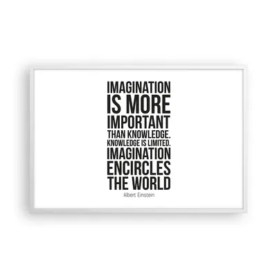 Produktbild von Gerahmtes Poster - Weißer Rahmen - Einstein Maxim Imagination - 91,5x61 cm - Wand Bild - Wanddeko - Wandbilder - Wandposter - Bilderrahmen - Bilder - Kunstdruck - Wandbild - P2WAA91x61-4178
