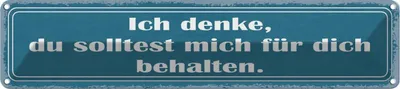 Produktbild von vianmo Blechschild 10x46 cm ich denke du solltest mich für Dekoration Spruch Zitat