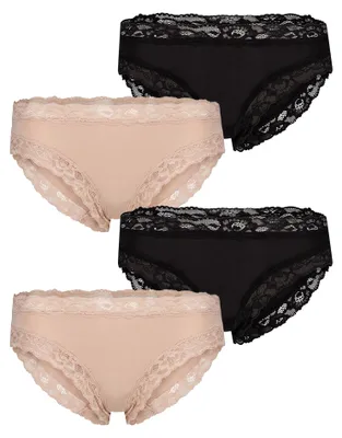 Produktbild von Skiny Damen Rioslip Modal Lace 4-Pack black-beige - Größe 42