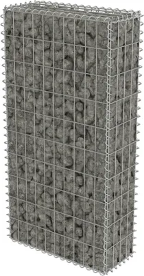 Produktbild von vidaXL Gabionenwand mit Abdeckung Verzinkter Stahl 50×20×100 cm