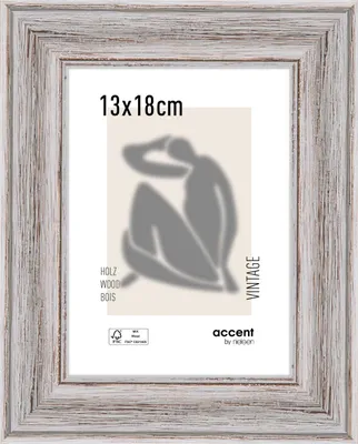 Produktbild von accent by nielsen Holz Bilderrahmen Vintage, 13x18 cm, Weiß