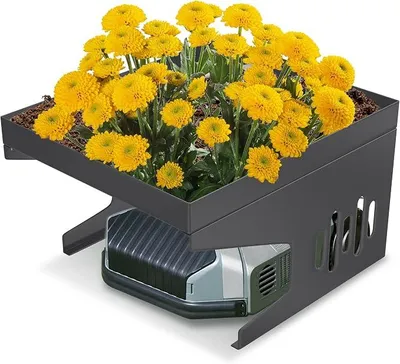 Produktbild von Mähroboter Garage aus Metall 70x60x42,5cm, Wetterfest & UV-beständig, Stabiler Schutz für Rasenmäher-Roboter, Staub- & Wasserdicht, inkl. 4 Erdnägel, Passend für die Meisten Modelle