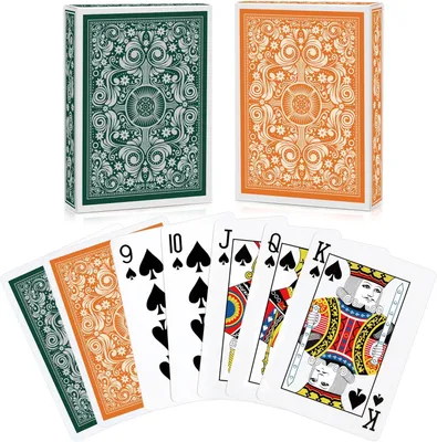 Obrázok produktu pre Sada 2 Hracích Kariet, Profesionálne, Odolné, Flexibilné, Pre Poker a Pinochle