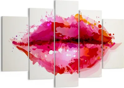 Produktbild von Bild auf Leinwand - Leinwandbild - Rote Lippen glänzend Lippe Glanz - 150x100cm - Wand Bild - Wanddeko - Leinwanddruck - Bilder - Kunstdruck - Leinwand bilder - Wandkunst - EA150x100-2706