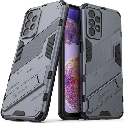 Produktbild von Armor Hülle für Samsung Galaxy A23 5G/4G, Hybrid PC TPU Bumper Stoßfestes Schutzhülle mit Standfunktion Grau