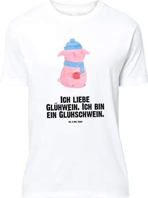 Produktbild von Mr. & Mrs. Panda Tshirt Schwein Glühwein - Weiß - Geschenk, Shirt, Weihnachtsmarkt, T-Shirt mit Aufdruck, S, Glühschwein, Punsch, Weihnachten, oberteil