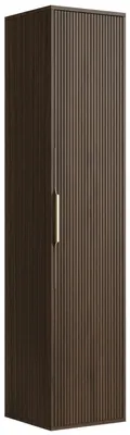 Produktbild von Badplaats Badezimmerschrank Rimini 38 x 33 x 170 cm Walnuss Braun - Hoch Badschrank mit 1 Tür und Soft-Close