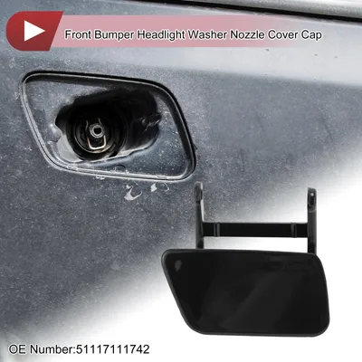 Produktbild von Front Right Sto?stangen Scheinwerfer Waschdüsen Abdeckung Für BMW 525i 2004-2005 2.5L L6 - Gas No.51117111742 Sto?stangen Verkleidung Düsenabdeckung Schwarz Kunststoff 1 Stück