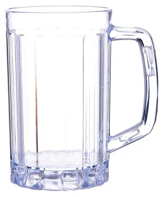 Image de Chope à bière - Gobelet de 500 ml - Incassable - Ronde - Pour la bière, le café, le lait, l'eau - Transparent