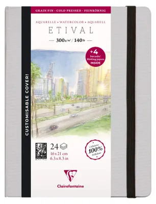 Produktbild von Clairefontaine Skizzenbuch, Fadenbindung, 24 Blatt 21x16 cm, 300g