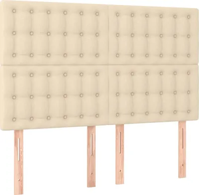 Produktbild von vidaXL Kopfteil Creme 144x5x118/128 cm Stoff