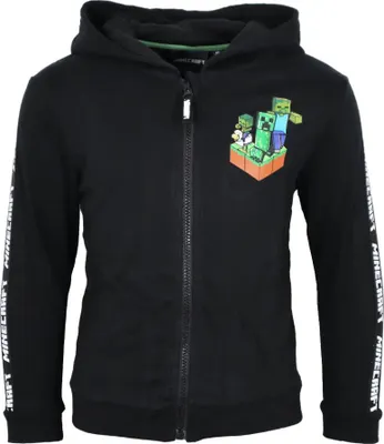 Produktbild von Minecraft Creeper Zombie Kinder Hoodie Kapuzenpullover Pulli Pullover – Schwarz / 116