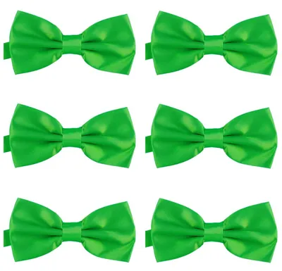 Produktbild von 6er Set DonDon Herren Fliege 12 x 6 cm gebunden und längenverstellbar grün