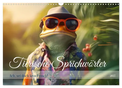 Immagine prodotto di Proverbi sugli animali (calendario da parete 2027, formato DIN A3 orizzontale), calendario mensile CALVENDO
