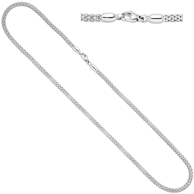 Produktbild von 3,6mm Himbeer-Kette Halskette Collier aus 750 Gold Weißgold 45cm