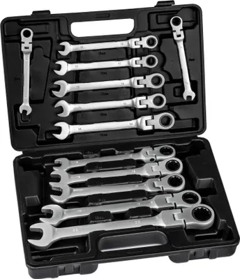 Immagine prodotto di set di chiavi a cricchetto tectake® da 12 pezzi, con custodia in plastica