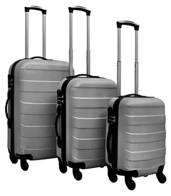 Produktbild von 3-teilige Hartschalen-Reisekoffer-Set in Silber