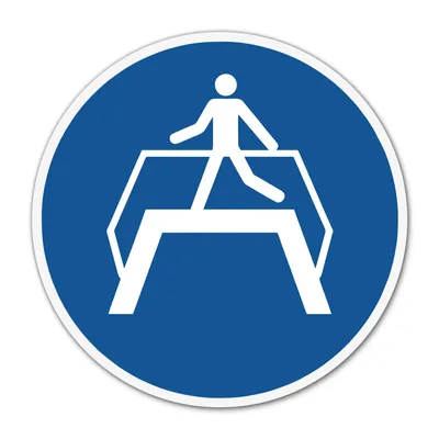 Produktbild von Aufkleber Übergang benutzen Ø 20 cm ISO 7010 M023 Gebotszeichensticker - hin769