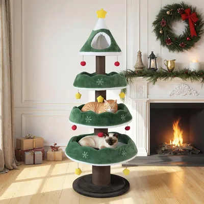 Produktbild von Kratzbaum – Katzenbaum – Kratzmöbel – Katzhaus – Kratzpfosten – 179 cm hoch