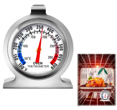 Oventhermometer 50-300°C Analog Edelstahl Hänge- oder Stand