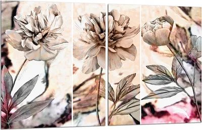 Produktbild von Herdabdeckplatten 2x40x52 Glaskeramikkochfeld 2-Teilig Glas Spritzschutz Blumen