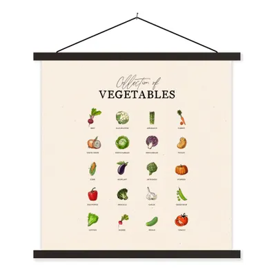 Produktbild von MuchoWow® Textilposter Gemüse - Lebensmittel - Küche 40x40 cm mit schwarzem Rahmen - Fotos