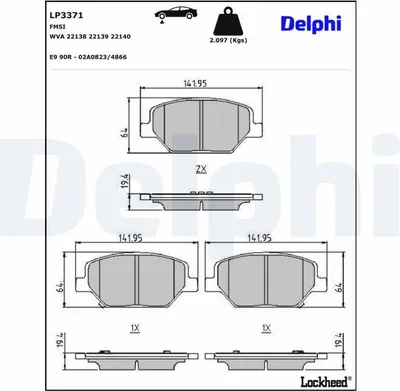 Produktbild von DELPHI Bremsbeläge Satz Vorne Bremsklötze für OPEL INSIGNIA Caravan LP3371