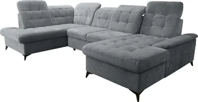 Produktbild von Robin Inspire Ecksofa Mit Schlaffunktion 2 Bettkasten U Form Sofa Eckcouch Schlafcouch Freistehend Verstellbare Sitztiefe Rückenhöhe Neo 343 x 210 x 90 cm Links Dunkelgrau