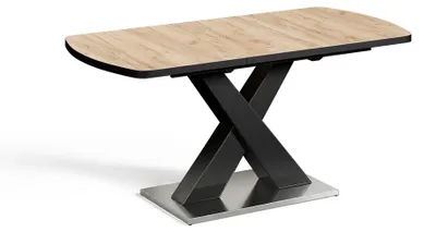 Produktbild von Esstisch Vicco Chinto Schwarz/Eiche rustikal 120 x 80 cm ausziehbar, Model 51274