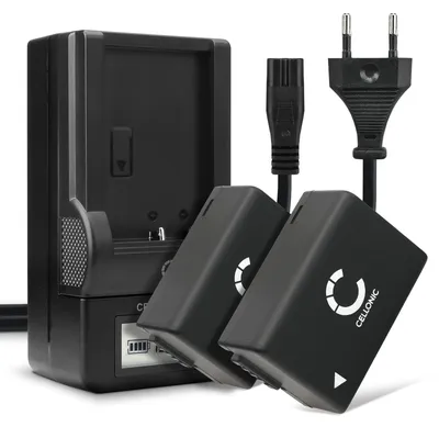Produktbild von CELLONIC 2x Akku für Kamera Kompatibel mit Panasonic Lumix DC-FZ82, Lumix DMC-FZ72, Lumix DMC-FZ150, DMW-BMB9 - (800mAh, 7.4V) + Ladegerät