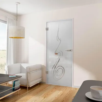Produktbild von inova Glastür 834 x 1972 mm, Curved-Motiv, ESG, Beschlag DB04