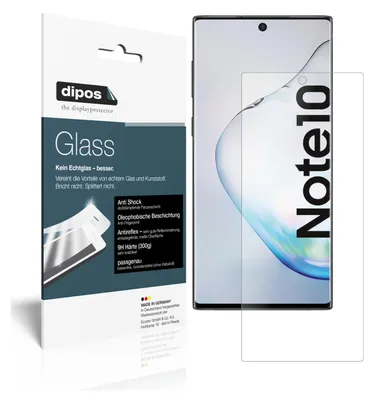 Produktbild von 2x Schutzfolie für Samsung Galaxy Note 10 matt - Anti-Shock 9H Folie dipos Glass Kunststoffglas