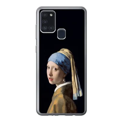Produktbild von MuchoWow® Handyhülle Schutzhülle Hülle für Samsung Galaxy A21s Mädchen mit Perlenohrring - Vermeer - Kunst Silikon Softcase Handy Hülle - Hartschale