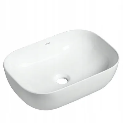 Immagine prodotto di Lavabo rettangolare in Vetroceramica da appoggio su piano lavabo, bianco, 46 x 33 cm