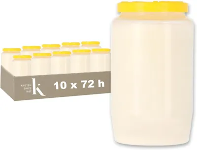 Obrázek produktu pro Sada svíček, 10 kusů, bílé svíčky, doba hoření 3 dny, určené k uctění památky