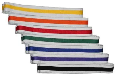 Produktbild von Budo Gürtel, weiß/schwarz/weiß, Länge 260 cm