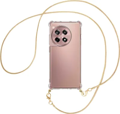 Produktbild von Handykette Backcover-Schutzhülle mit Band (Metall goldfarben) für OnePlus 12R / Ace 3 (6.78'') - goldfarbene Snake-Kette