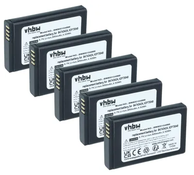 Produktbild von vhbw 5x Akku kompatibel mit Spectralink 7622, 7642, 7620, 7740, 7742, 7720, 7710, 7640, 7722 schnurlos Festnetz Telefon (950 mAh, 3,7 V, Li-Ion)
