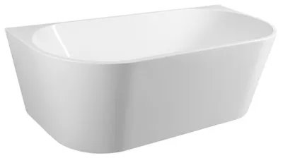 Produktbild von Freistehende Badewanne Acryl-Badewanne 170 x 80 x 58 cm weiß Wandmontage minimalistisch TAJO