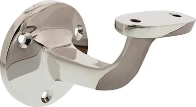 Produktbild von Handlaufstütze Nickel eckig flach kurz gebogen mit Schraublöchern