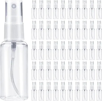 Produktbild von 50 Stk Sprühflaschen Kleine 50ml Spray Bottle Mini Zerstäuber Sprühflasche zum Befüllen Plastik Wasser Sprühflasche Leer Spritzflasche für Alkohol Körperpflege Flüssigkeit Kosmetik Parfüm  50 Stk