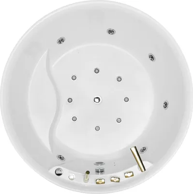 Image de Baignoire ronde Whirlpool Baignoires Relax Spa Blanc 150cm jets de massage à bulles