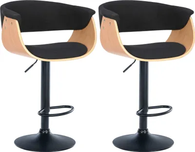 Produktbild von CLP Barhocker Vestal mit Fußstütze, höhenverstellbar natur/schwarz Material Stoff