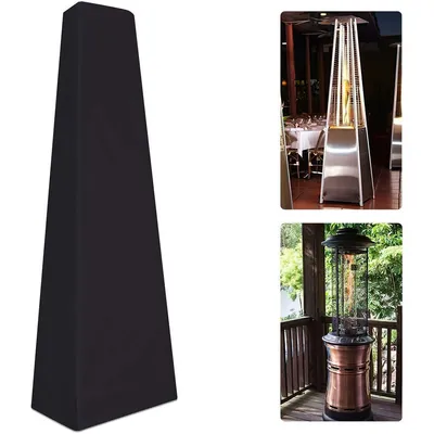 Produktbild von Terrassenheizer Abdeckung aus 210D Oxford-Gewebe, wetterfeste Schutzhaube für Heizstrahler, UV-beständig, 53×61×221 cm, Schwarz