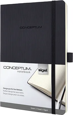 Produktbild von SIGEL Zápisník Conceptum® cca DIN A5 linajkovaný, čierna mäkká väzba 194 strán