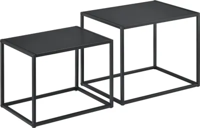 Immagine prodotto di In And OutdoorMatch side table David - Set di 2 - Nero - Metallo - 35x45x35 - 30x40x30 cm - Design moderno